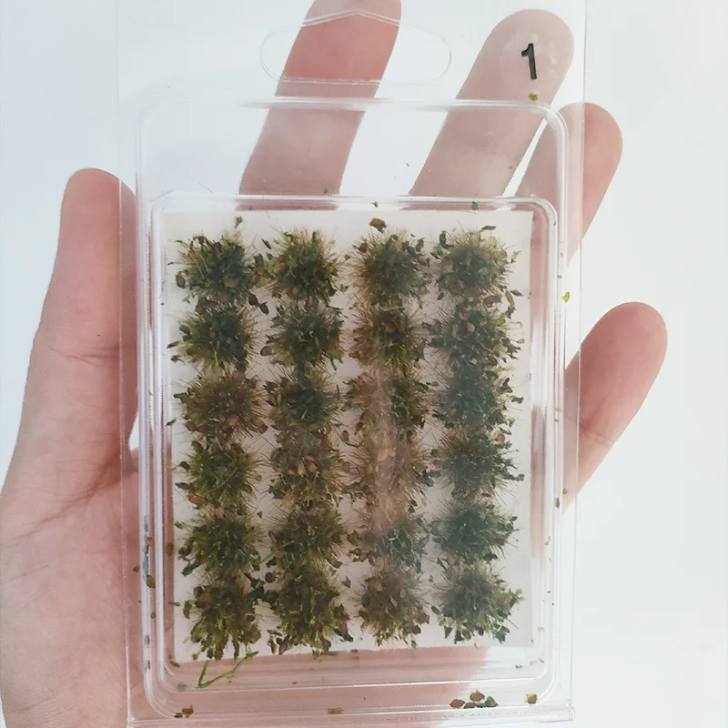 Materiały do DIY krajobrazu Małe liście Kępki trawy Zestawy modelarskie Ręcznie robione Budynki Piaskownica Diorama Akcesoria 1 pudełko