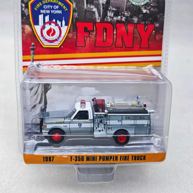 Greenlight 1:64 1987 F-350 Fire Truck-FDNY Fire Department Series Diecast Model Alloy Car Child Christmas Gift Collect Ornaments