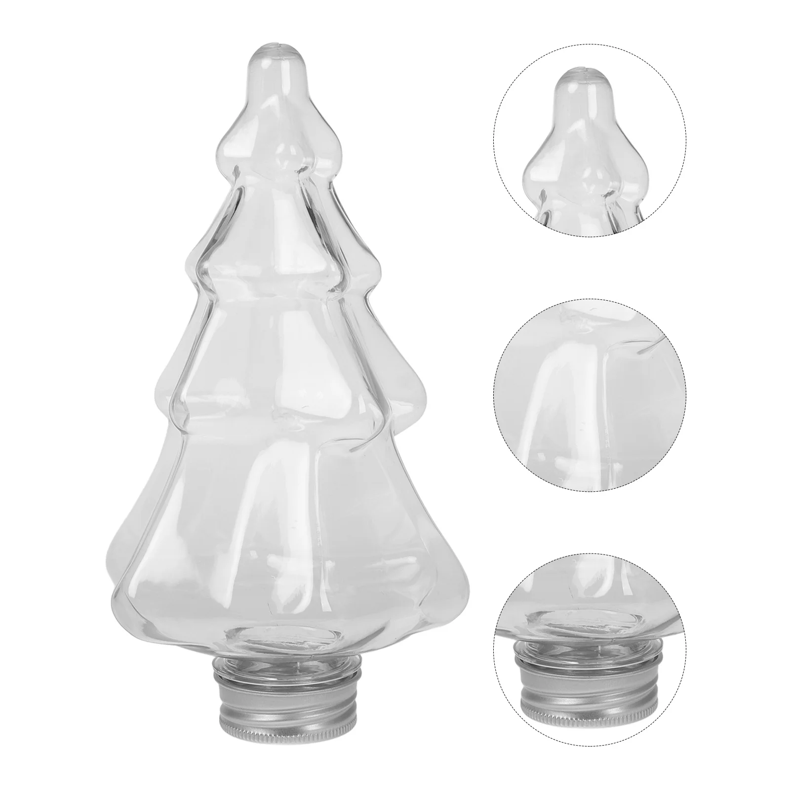 

10Pcs Transparent Christmas Tree Beverage Bottle Thickened Juice Container for Coffee Milk Tea Cold Drinks Reusable Holiday