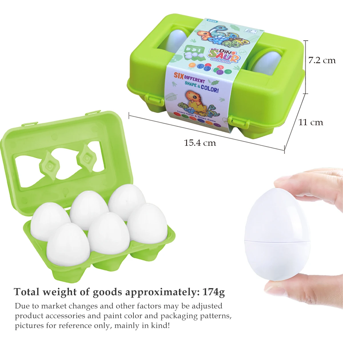 Color Shape Matching, Mini Eggs Pair Smart Egg Toys Puzzle Game Education Learning Recognition Sorter Gifts for Kids