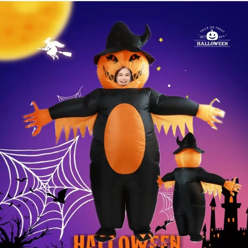 

DIY Halloween Party Decorations Newest Inflatable Witch Costume Scary Roleplay Pumpkin Outfit Holiday Props