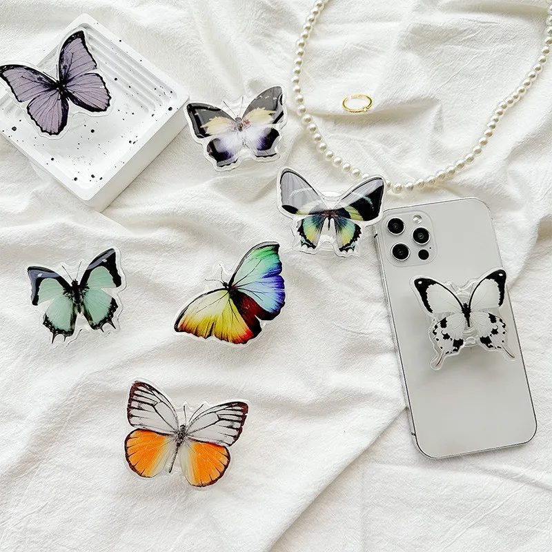 

3D Butterfly Insects Fold Finger Grip Ring Mobile Phone Stand Holder For Iphone 14 15 Samsung Xiaomi Holder Stand Bracket