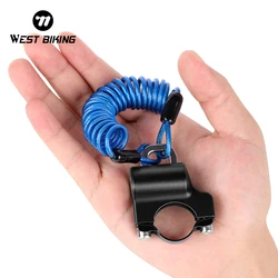 WEST BIKING Mini Bike Helmet Lock Portable Bike Motorcycle Anti-theft Cable Backpack Bicycle Lock MTB Road Cycling Accessories