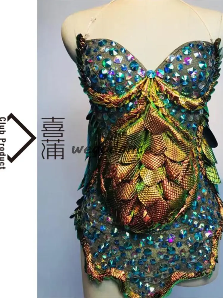 Customize Night Club Performance Costumes Colorful Short Skirts Stage Performances DS Singer Clothing