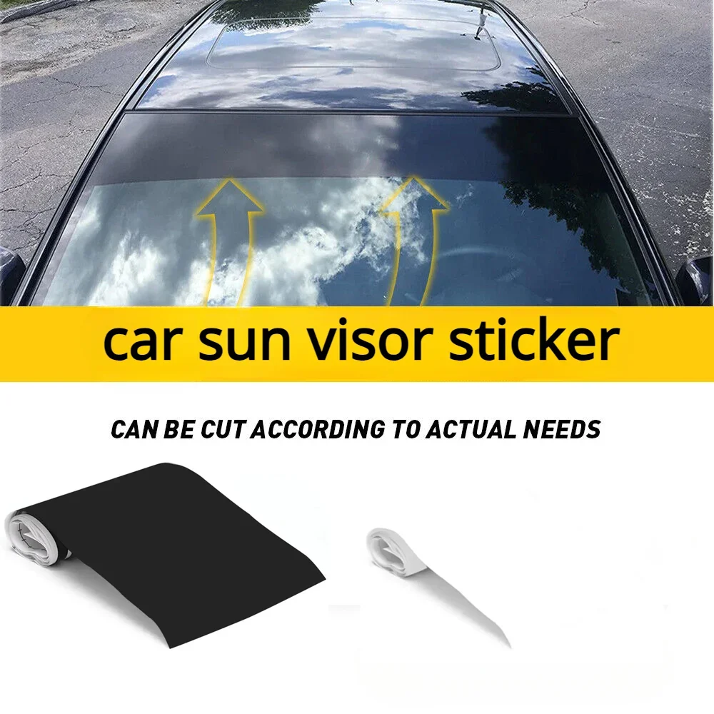 Matt Black White Sun Visor Strip Front Windshield Banner Vinyl Long Premium Lasting Blank Stickers Auto Window Sunscreen Decals