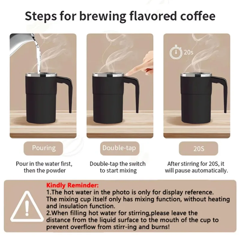 Xiaomi USB перезаряжаемая автоматическая магнитная чашка электрическая кофе самосмешивающаяся кружка IP67 водонепроницаемая безопасная 380 мл кофейная кружка для чая