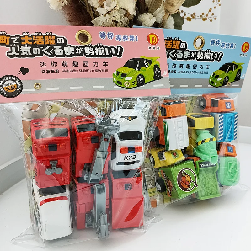 6 pezzi mini inerziale tirare indietro set di auto di ingegneria bambino bambini giocattoli di cartone animato regalo di compleanno consegna casuale