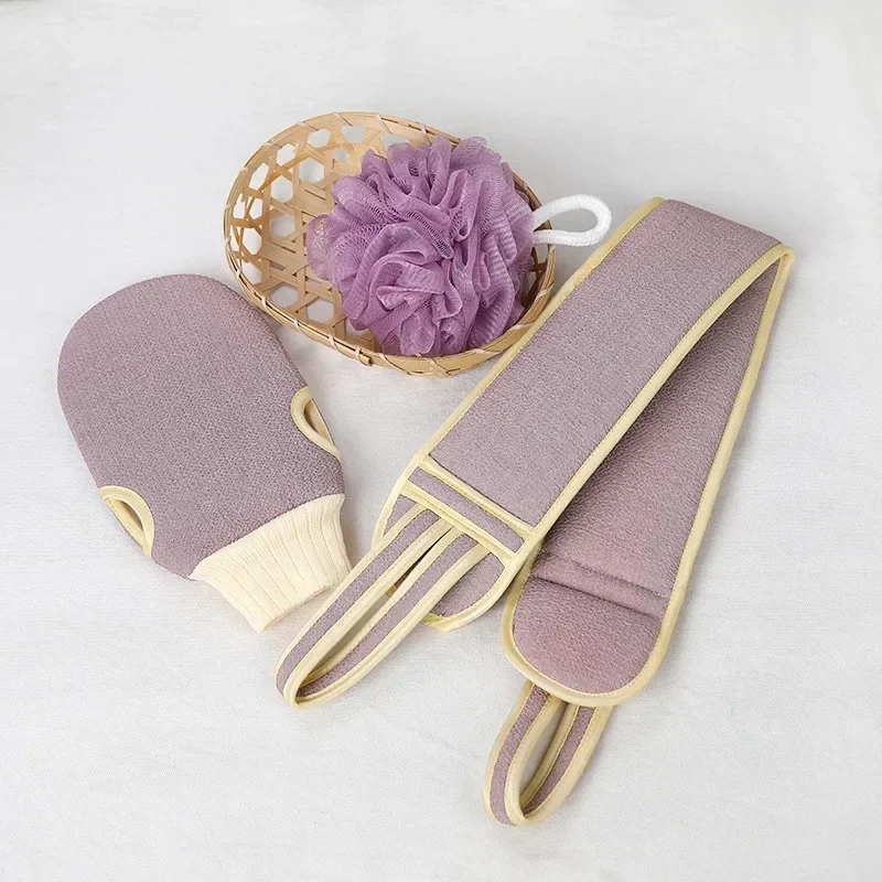 2/3Pcs Body Cleaning Washcloth Soft Brush Home Hotel Bathroom Shower Ball Back Scrubber Set Exfoliating Skin Towel Bath Gloves