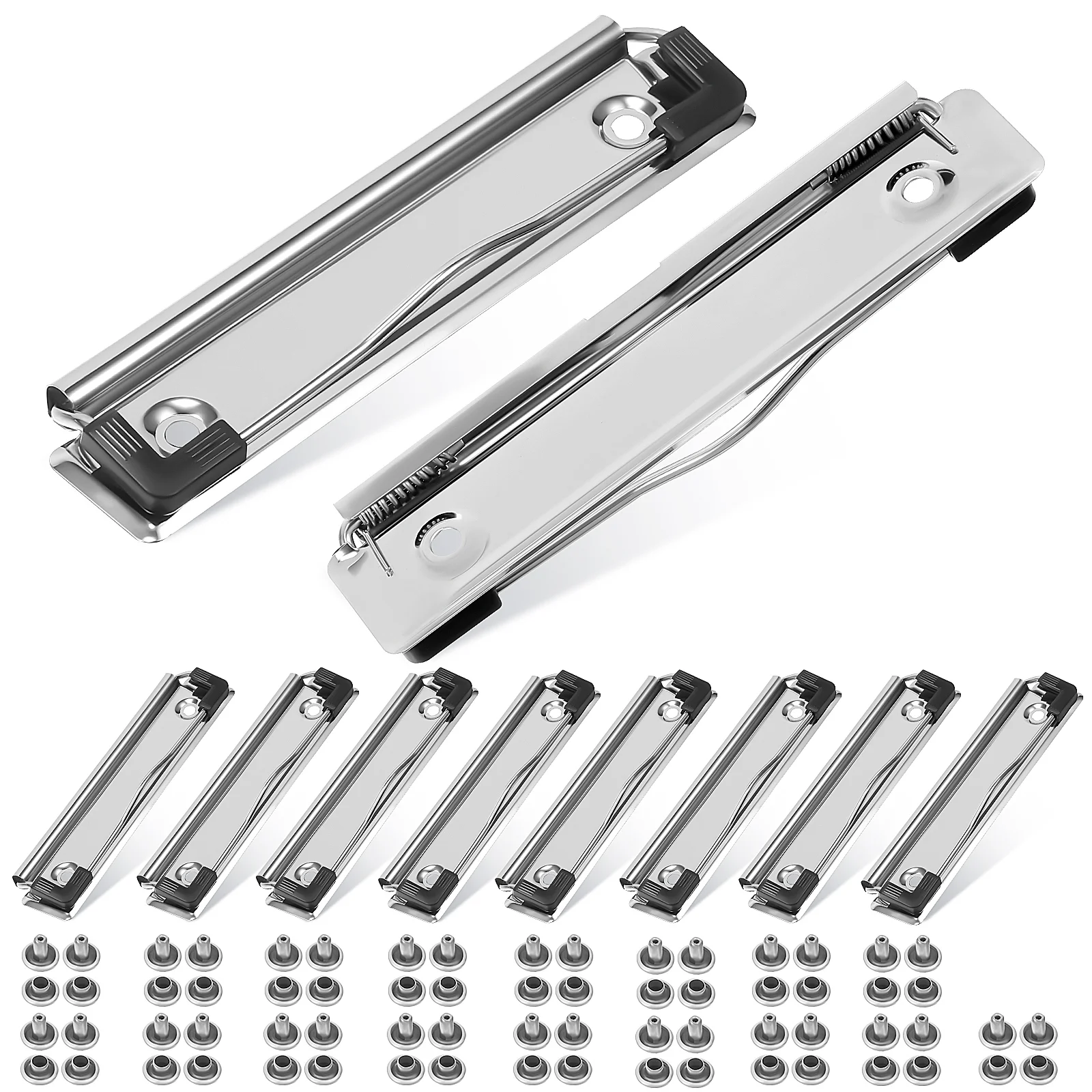 

10 Pcs Clipboard Clips Mountable Squishy Product Document Profile Metal Clamp Work Stickers