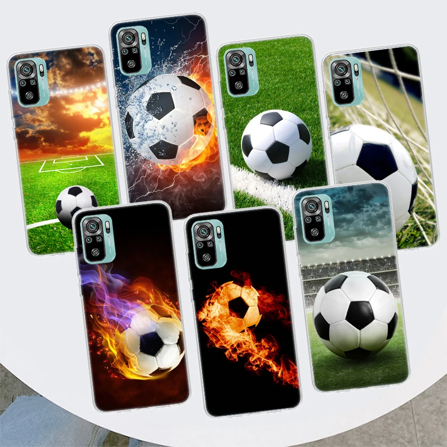 Fire Football Soccer Ball Phone Case For Xiaomi Redmi 12 12C 10 10C 10A 9T 9C 9A 9 8 8A 7 7A 6 6A K20 K30 K40 Pro S2 Fundas Cove