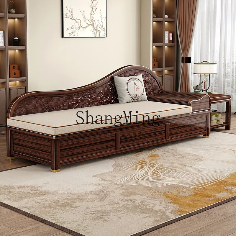

ZYY new Chinese-style living room solid wood reclining chair Arhat bed walnut red gold sandalwood balcony leisure chair