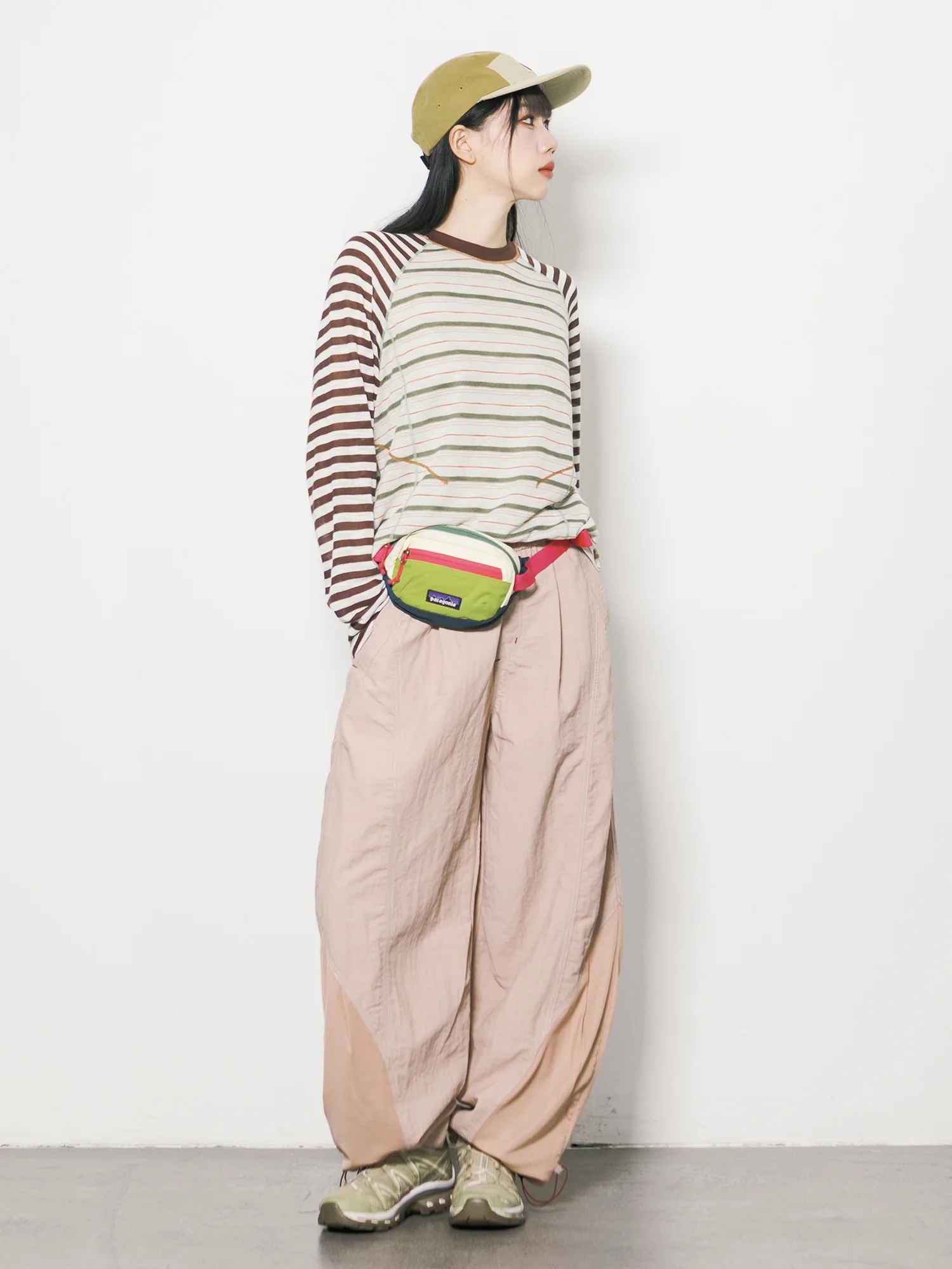 High Waist Wide Leg Workwear Casual Pants Unisex Loose Quick Dry Windproof Water Resistant Patchwork Outdoor Style Trousers