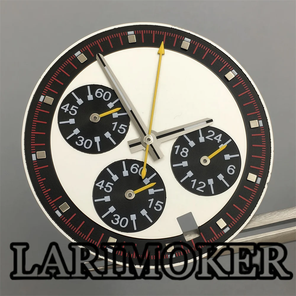 LARIMOKER 31.5MM VK63 quartz Movement dial with 6-pin pointer green luminous modified watch accessories suitable for 40MM case