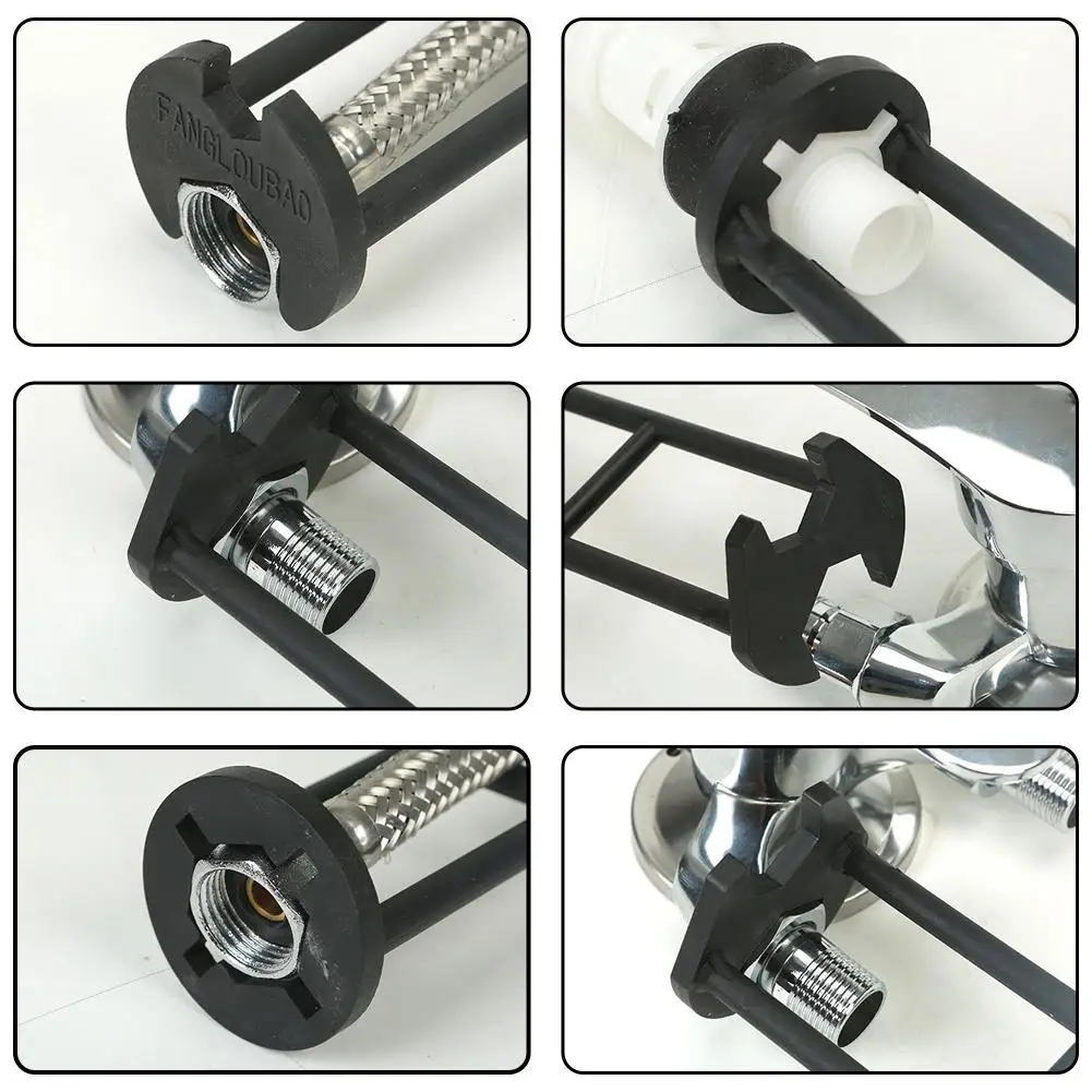 1/2 PCS Basin Wrench 7 Sizes Plumbers Wrench Four-Jaw Hex Under Sink Wrench Faucet Tool Multifunctional Steel For Tight Spaces