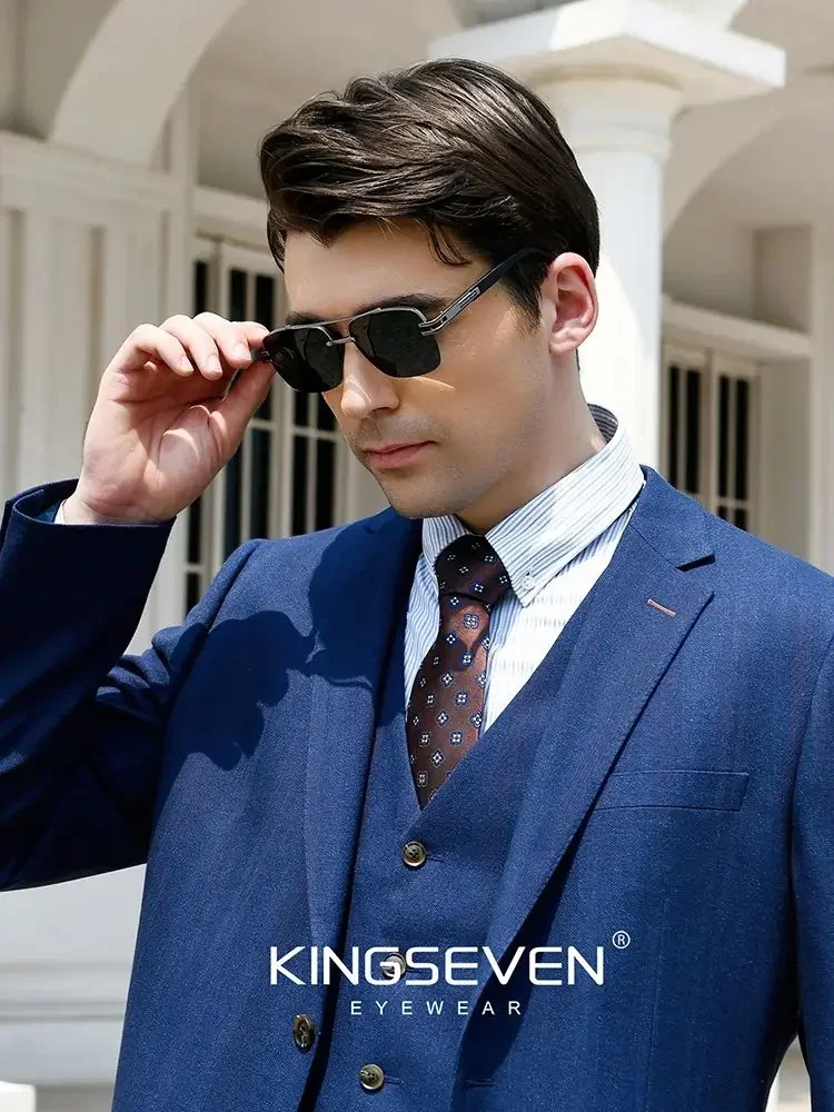 KINGSEVEN Männliche Sonnenbrille Quadratischen Halb Rahmen Männer Frauen Brillen Fahren Hohe Qualität Polarisierte UV400 Anti-glare Schutzbrille