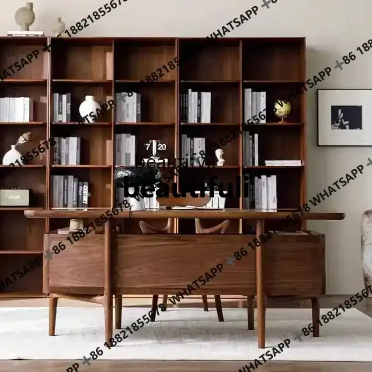 xxqNorth American black walnut writing desk Italian light luxury solid wood, study desk