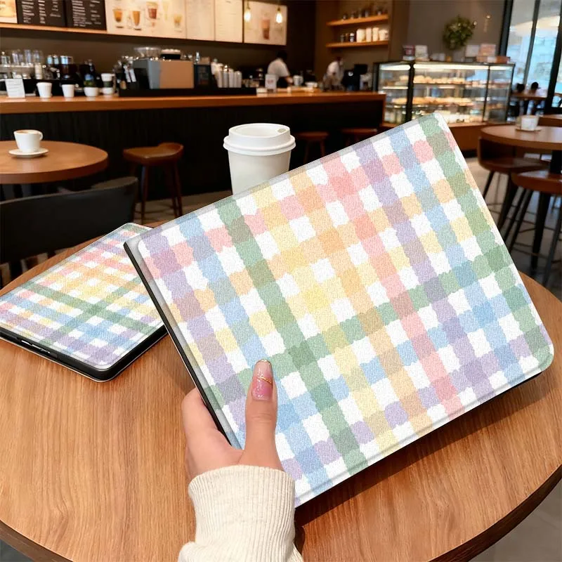 

Colorful line grid For Samsung Galaxy Tab A A7 A8 A9 A11 S6 S11 10.1 10.4 10.5 Inch Lite Plus Cover Tablet Case