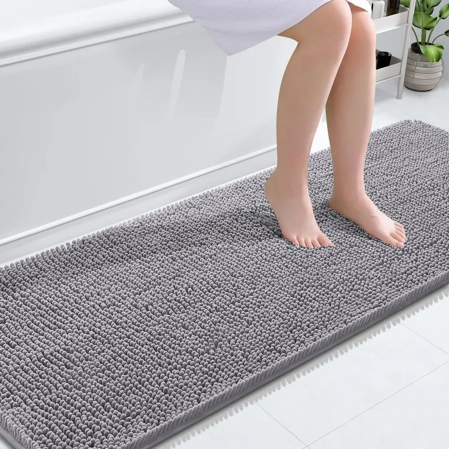 

Bathroom Rugs 70x24, Extra Soft Absorbent Chenille Bath Rugs, Rubber Backing Quick Dry, Machine Washable Bath Mats for Bathroom
