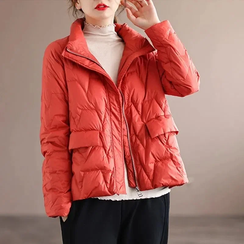 2023 New Solid Color Parkas Winter Down Cotton ,Liner Jacket Suit Short Thin Fashion Spring and Autumn Lightweight Padden Coat