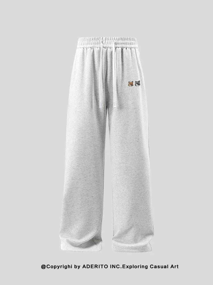 

High-End American Sle Bla Straight Leg Pants Loose Casual Trousers for Men And Women Couples Match Cotton Polyester Fabric