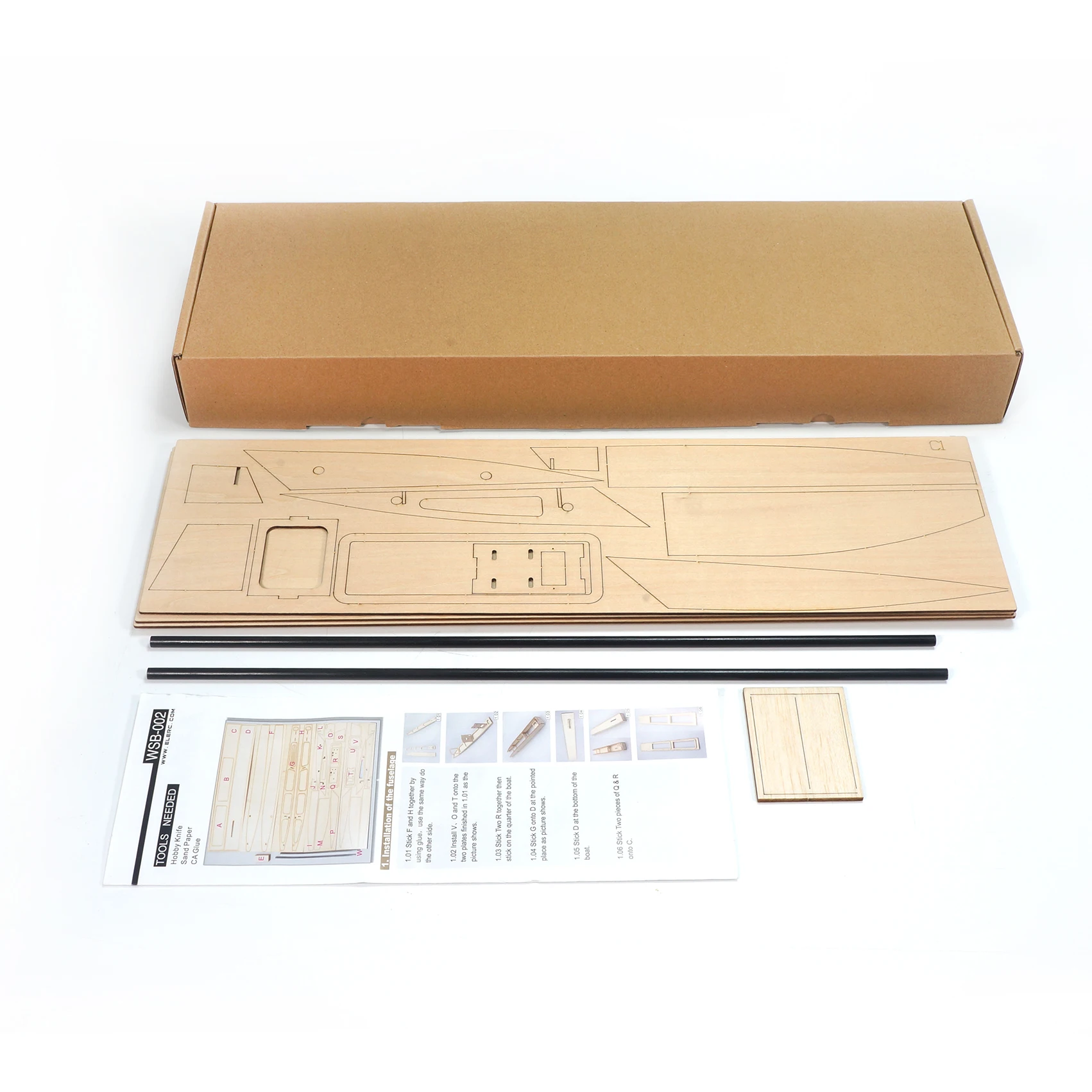 Barca a velocità RC 495mm Sponson in legno Outrigger Gamberetti Kit di costruzione di modelli di barche da corsa Motoscafo radiocomandato