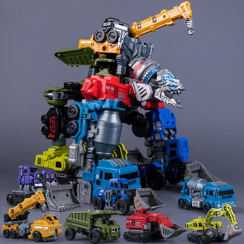 

7 IN 1 New Transformation Toys Devastator Action Figures Movie Excavator Hook Robot Engineering Vehicle Model Kids