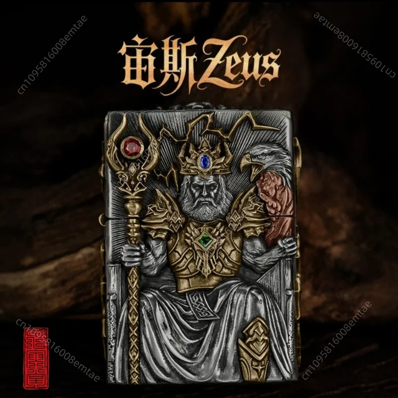 

New Zeus hyper realistic 3D carved fuel lighter,classic windproof grinding wheel lighter, collection hobby,cigarette accessories