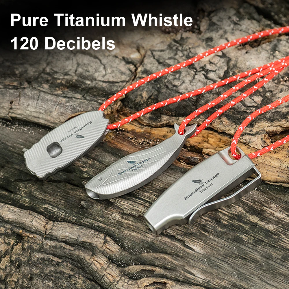 

Pure Titanium Whistle 120 Decibels, Ultra Light Outdoor Camping, Hiking, Wilderness Survival Emergency Survival Rescue Whistle