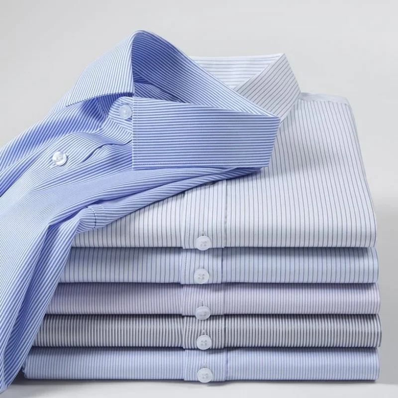 Quality Anti-Wrinkle Modal Men Shirt Long Sleeves Dress Shirts For Men Slim Fit Camisa Social Business White Office Shirt 5XL