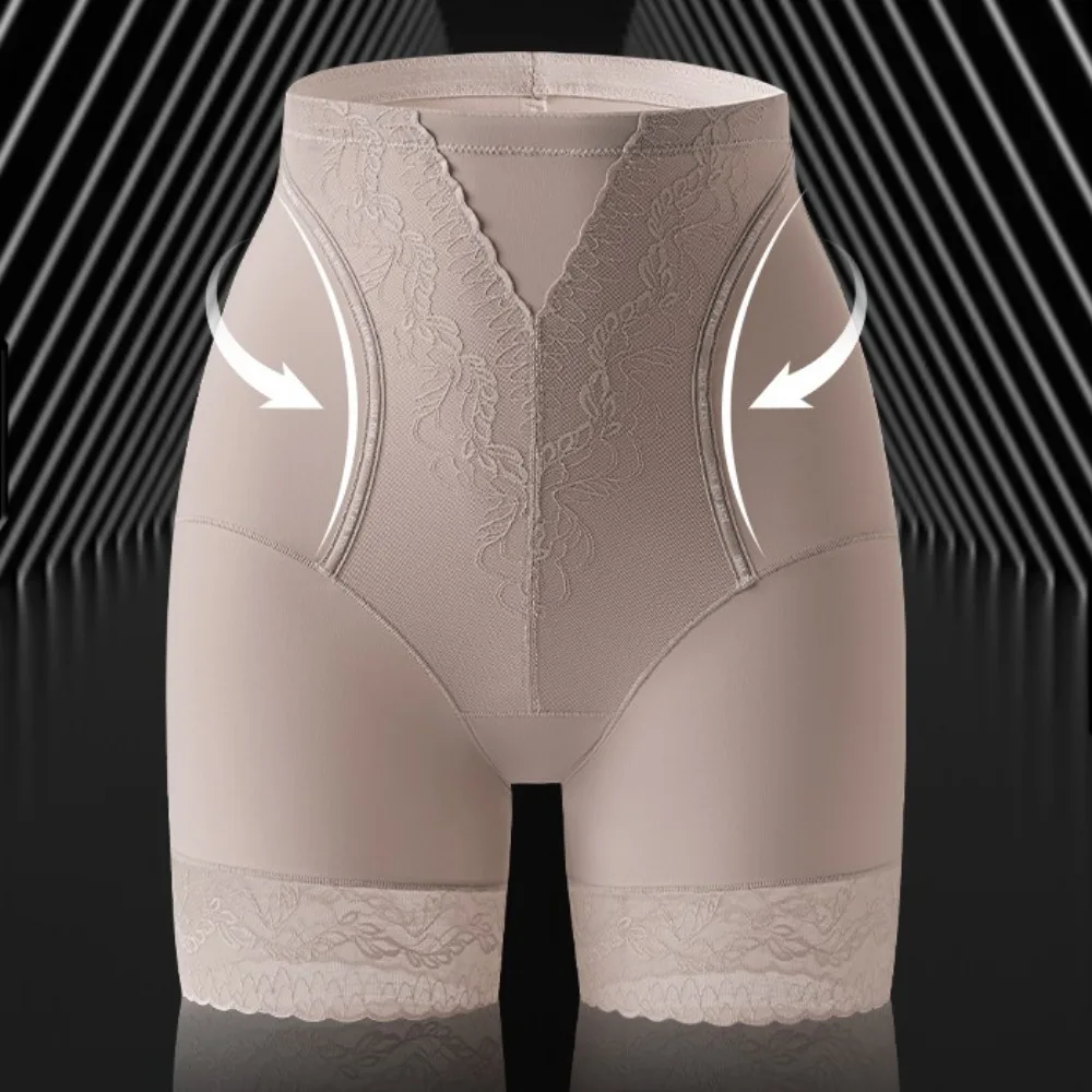 

Large Size Shapewear Panties Women High Waist Lace Floral Postpartum Body Shapers Lingeries Mulberry Silk Crotch