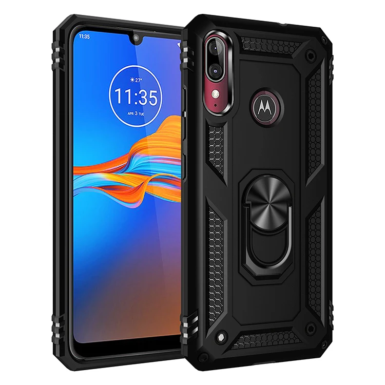 Shockproof Case for Motorola Moto E6 plus E6plus E 6+ 6plus Armor Military Drop Protective Magnet Car Holder Ring Case Cover