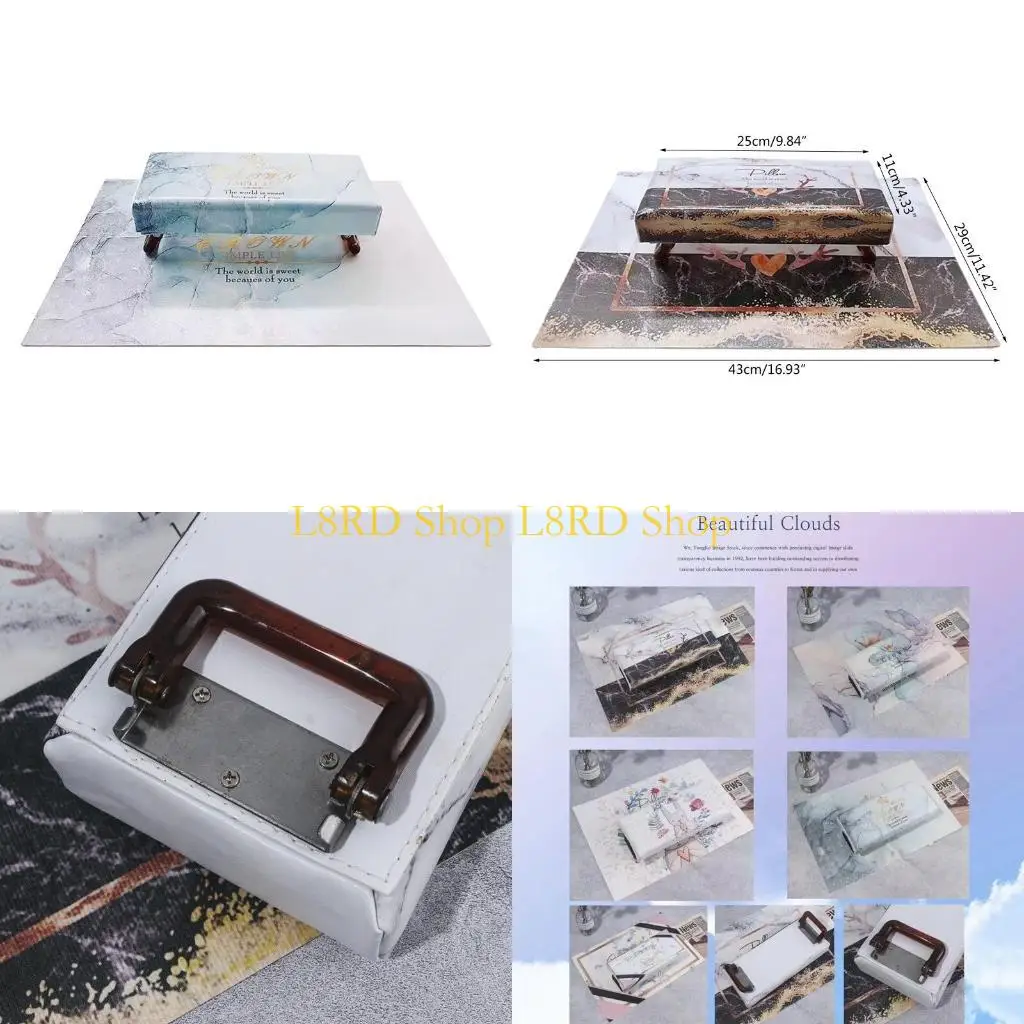 

L8RD Art Arm Rest Pillow with Bracket Foldable PU Leather Manicure Hand Cushion