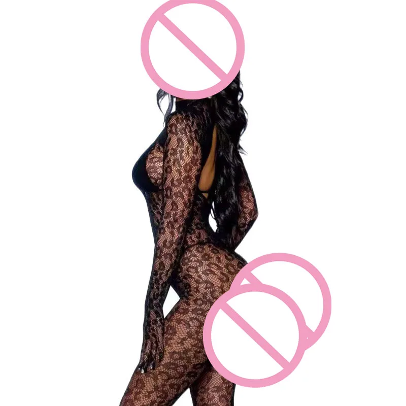 

Женский сексуальный комплект: американский комбинезон с длинными рукавами, сетчатая куртка, прозрачные чулки, экзотический комплект.