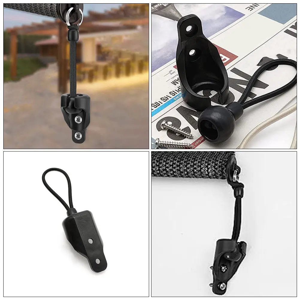 1 kit de cordon élastique résistant au vent pour stores enrouleurs d'extérieur avec boucle de verrouillage à bille, ajustement universel pour la fixation des stores de balcon et de terrasse.