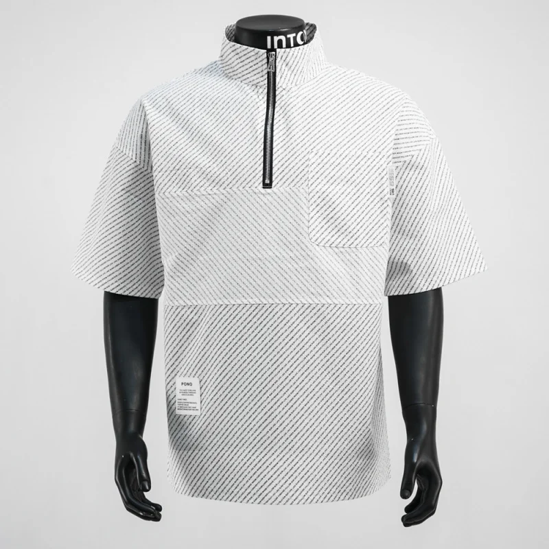 

Half zip shirt men's lapel fashion design 2025 summer thin breathable casual versatile short sleeved T-shirt