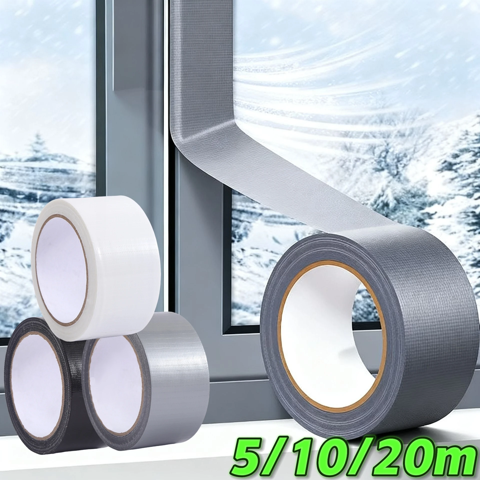 

3/5cm Windproof Insulation Sealing Tapes Strong Single-Sided Fabric-Backed Adhesive Tape Waterproof Dustproof Weather Stripping