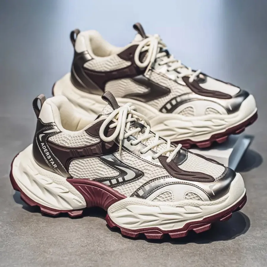 

Мужские кроссовки на платформе 2025: Модные массивные кроссовки в стиле Dad Shoes с увеличенной высотой, дышащие, сетчатые, повседневные, на толстой подошве, для уличной моды