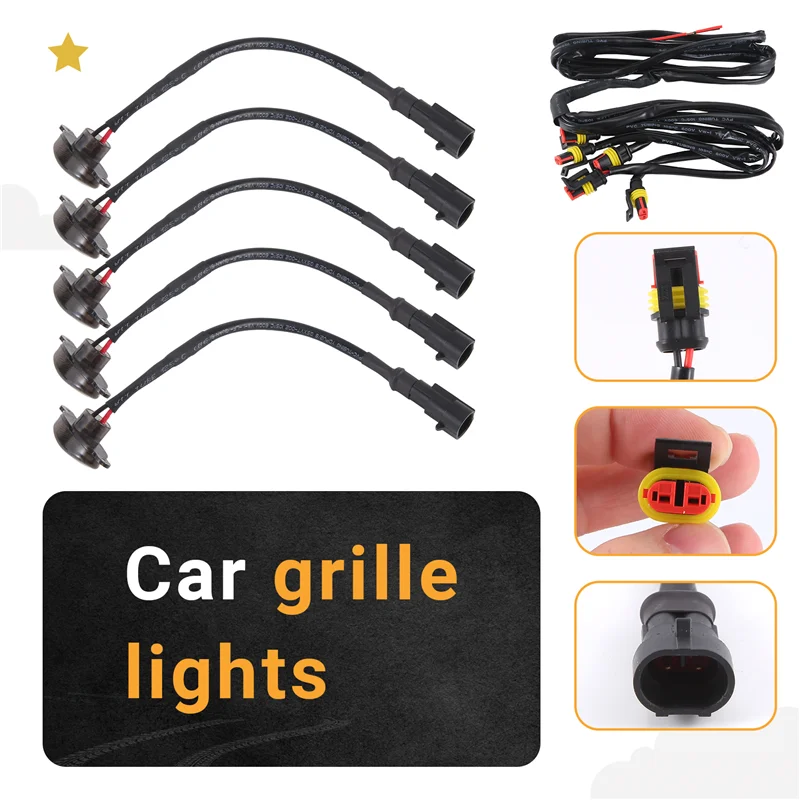 A51K-5PCS أضواء الشواية الأمامية للسيارة مناسبة لدودج دورانجو 2011-2021 رابتور مصبغة LED عدسة سوداء