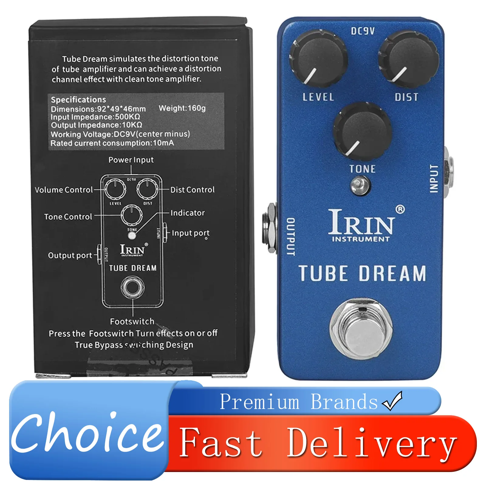 

IRIN Tube Dream педаль эффектов для гитары ламповый усилитель искажения тональные эффекты True Bypass педали RS-04 аксессуары для электрогитары