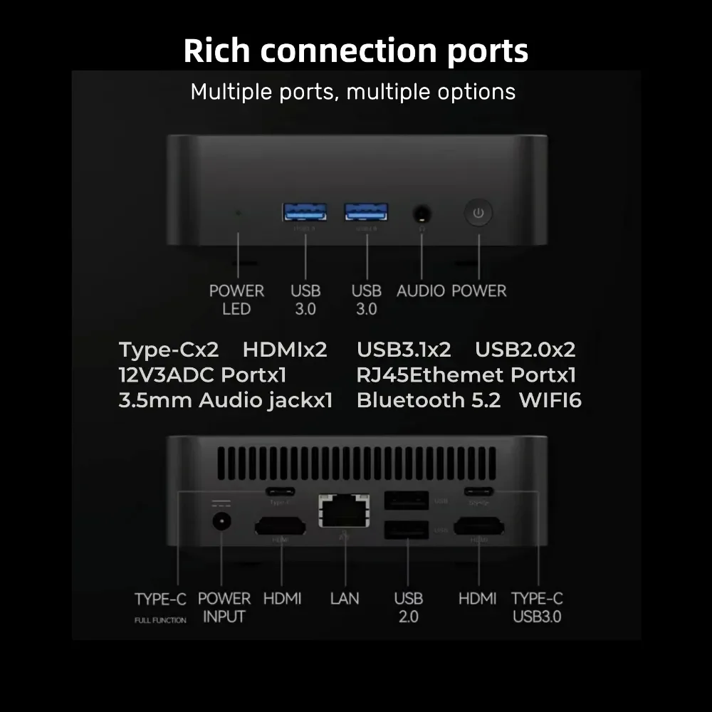 New Mini PC Intel Core i9 8950HK Celeron N5095A 16GB LPDDR4 1TB 2TB M.2 SSD Windows 11 Desktop Computer WiFi 6 1000Mbps