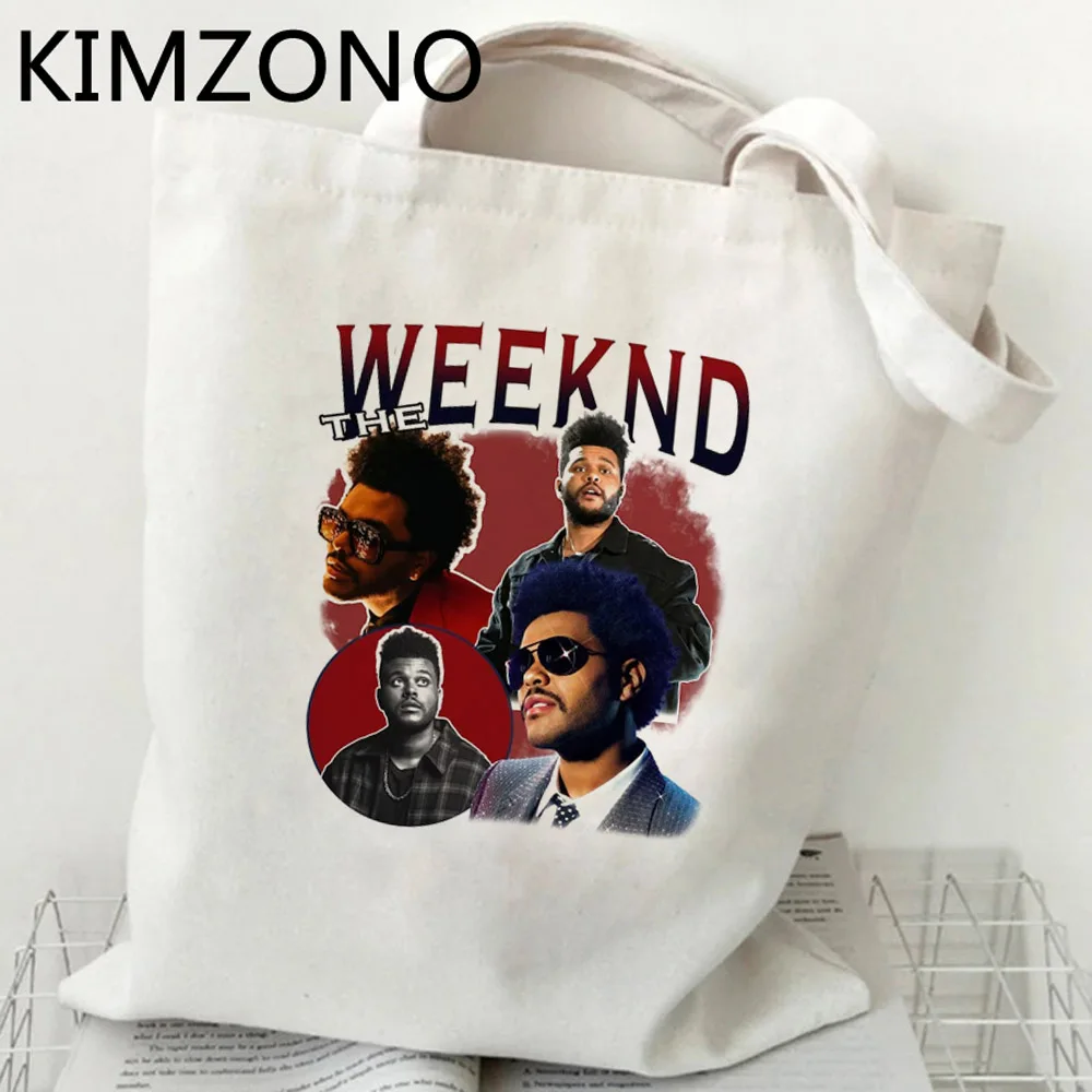 the Weeknd shopping bag tote reusable canvas handbag grocery bag string sac cabas bolsas ecologicas shoping cabas