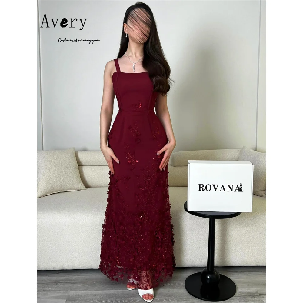 

Avery Customized Fishtail 3D Flowers Lace Red Luxurious Women's Evening Dresses for Events Curved Elegant Party Dresses 2025