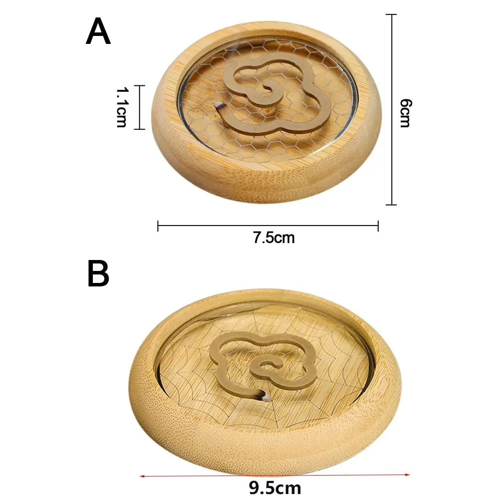 Fashion Incense Burner Holder Wooden Bowl Type Mini Mosquito Coil Rack Sandalwood Censer Home Office Furnishings Decor