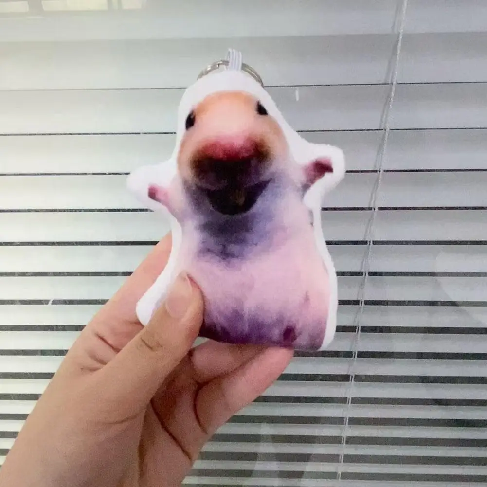 햄스터 음성 인형 부드러운 플러시 휴대용 장난감 열쇠고리 펜던트 플러시 만화 햄스터 가방 펜던트 배낭 자동차 키용 선물