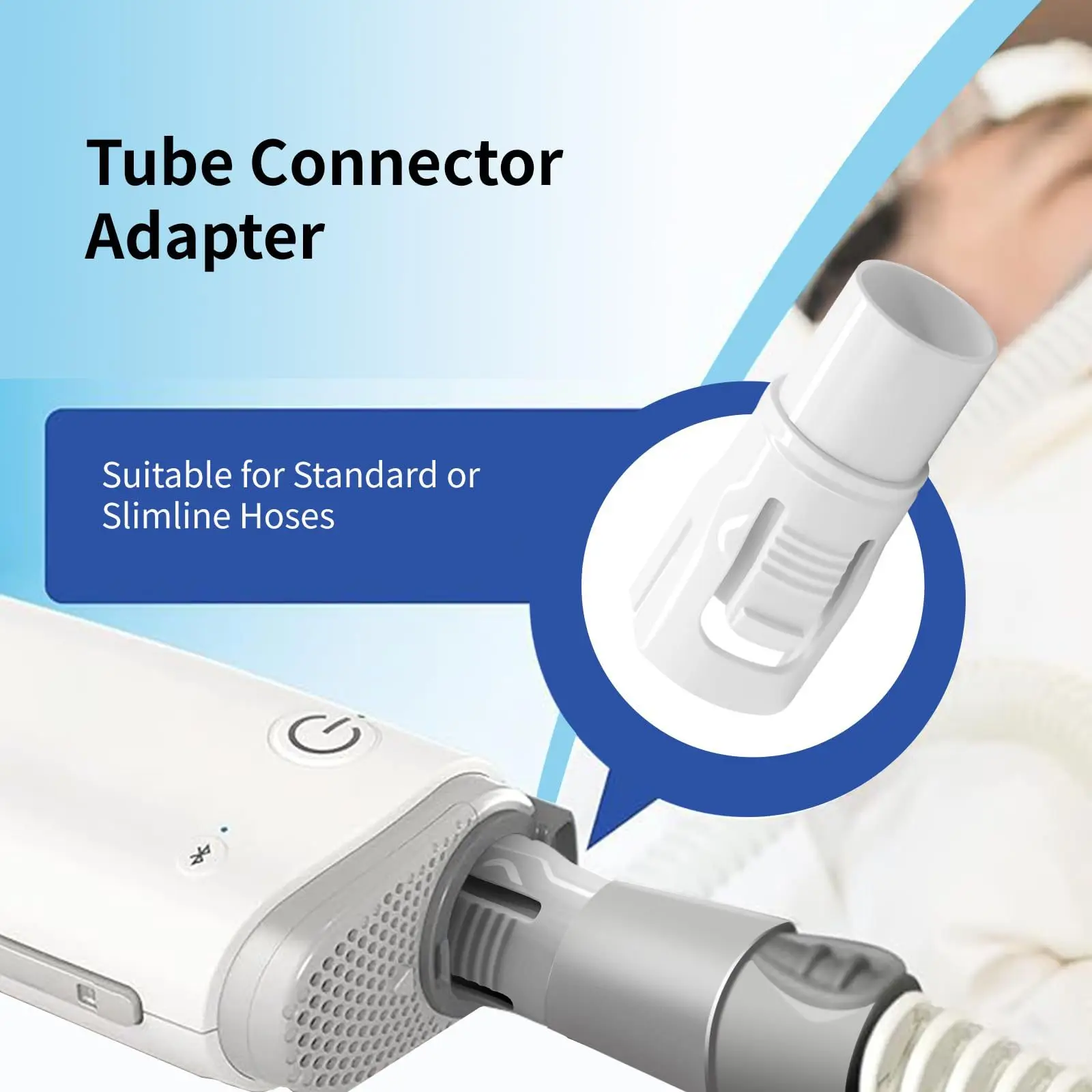 Airmini Adapter Connector Conversion Port CPAP Portable Machine Fitting Durable Seal Replacement Secure Firm Precise Compact