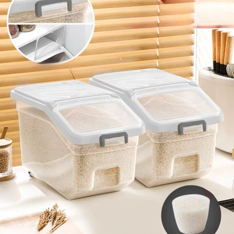 10KG Rice Storage Box Insect Proof and Moisture Proof Kitchen Dispenser Flour Cereal Bucket Kitchen Organizer Food Container