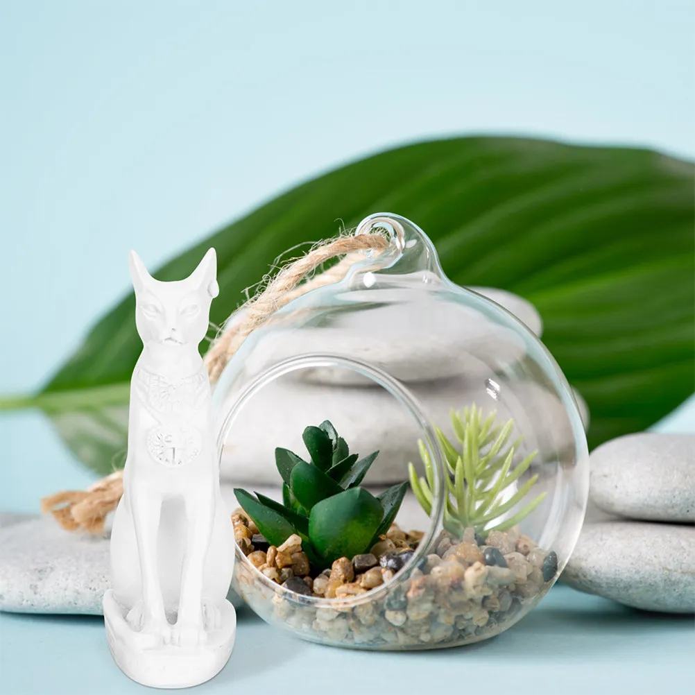 2Pcs Egyptian Cat Resin Statue Artistic Statue Versatile Placement Shelf Desk Mantel Office Space Accent