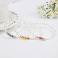 Luxury White Pearl Buddhist Rush Bracelet for Women Girls Fashion Lightweight Silicone Charm Temple Bangle Bracelet Jewelry