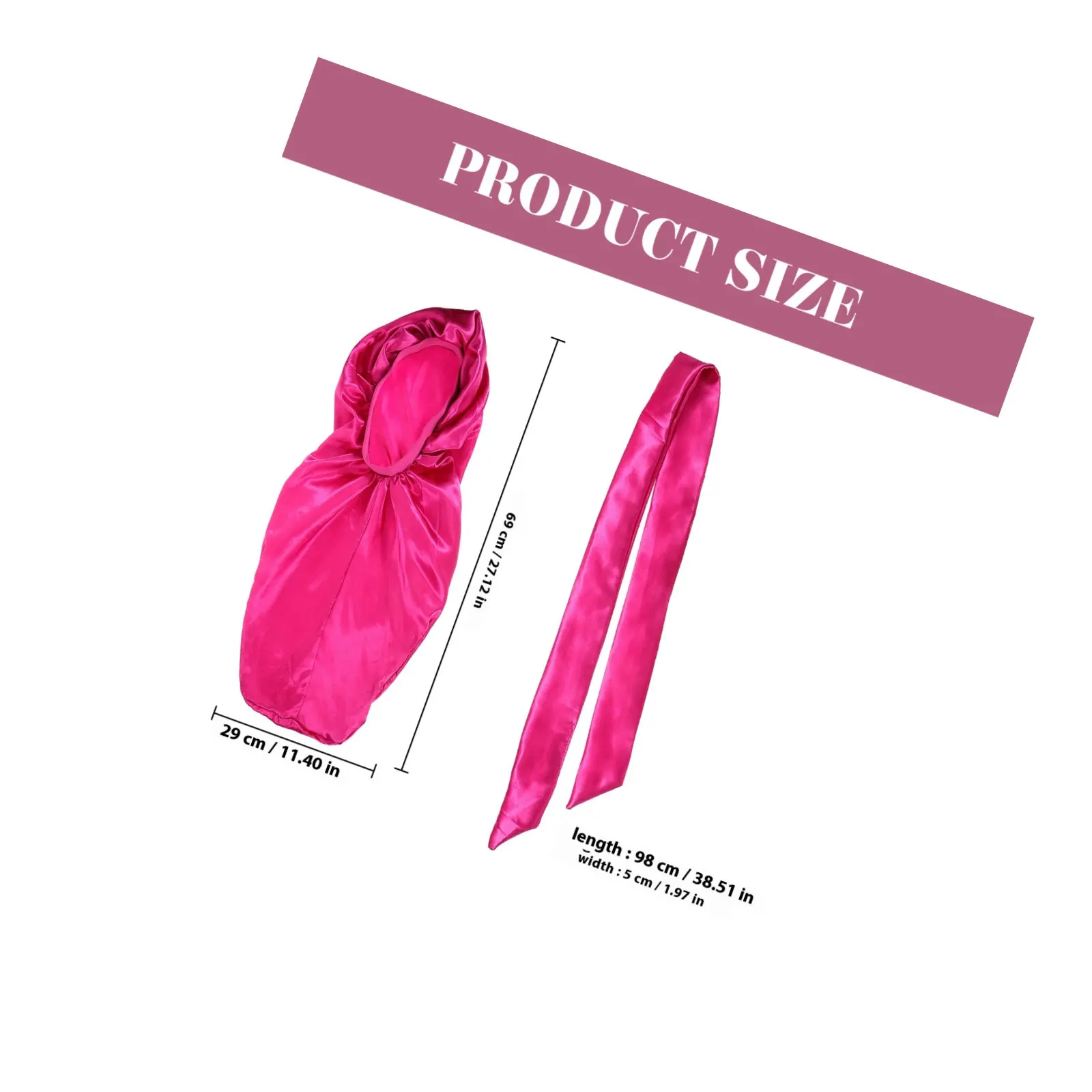 1Set Long Satin Sleep Hat Convenient Elastic Hair Wrap for Women with Braids Curls Extensions Yoga Gym Sleeping