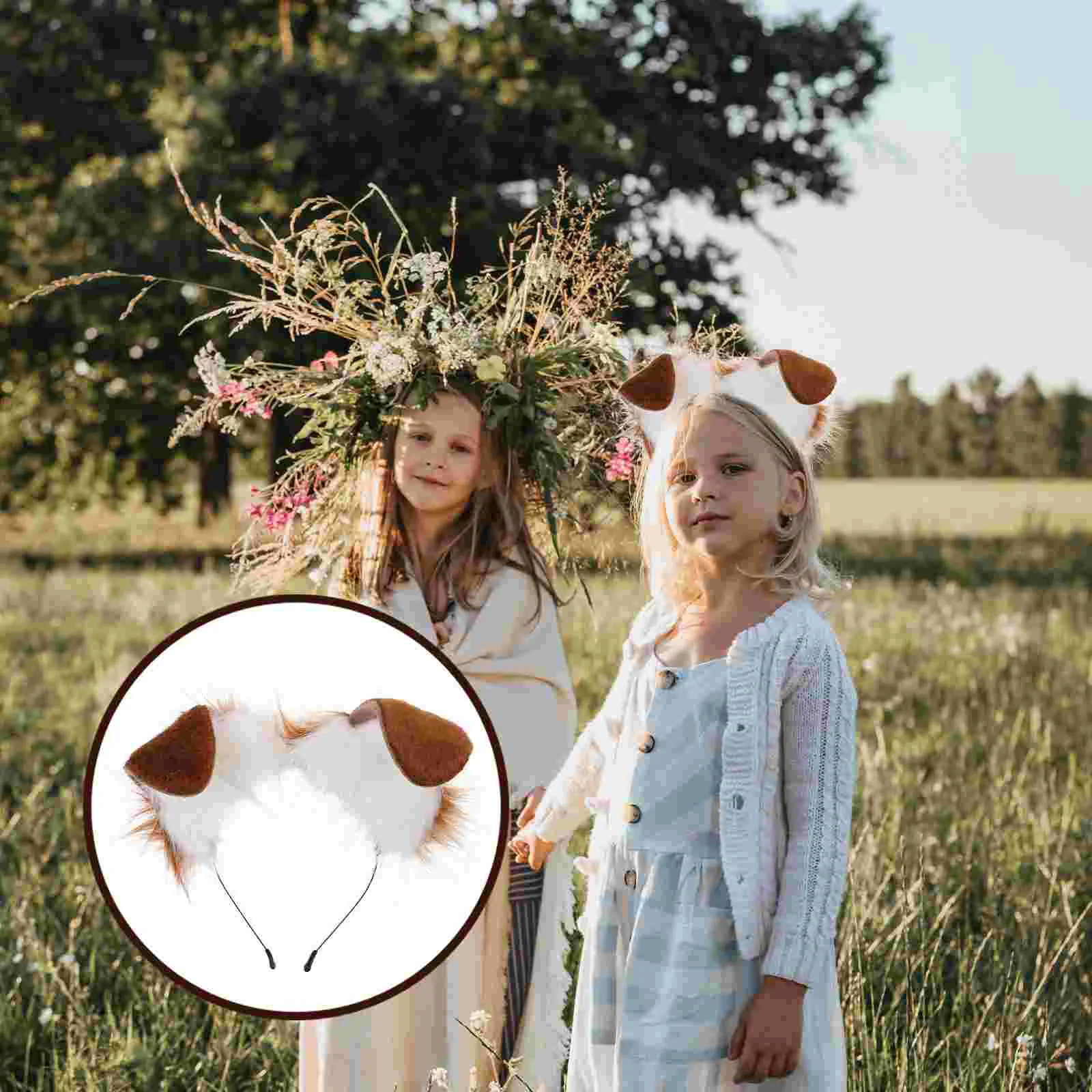 

Dog Ears Headband for Women Plush Animal Puppy Fold Cosplay Women's Headbands Girl Hair Accessories